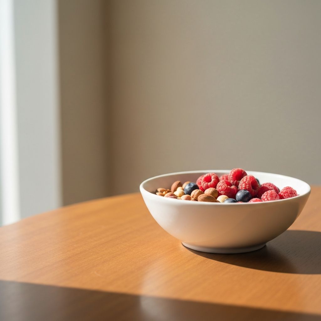 Healthy breakfast with berries