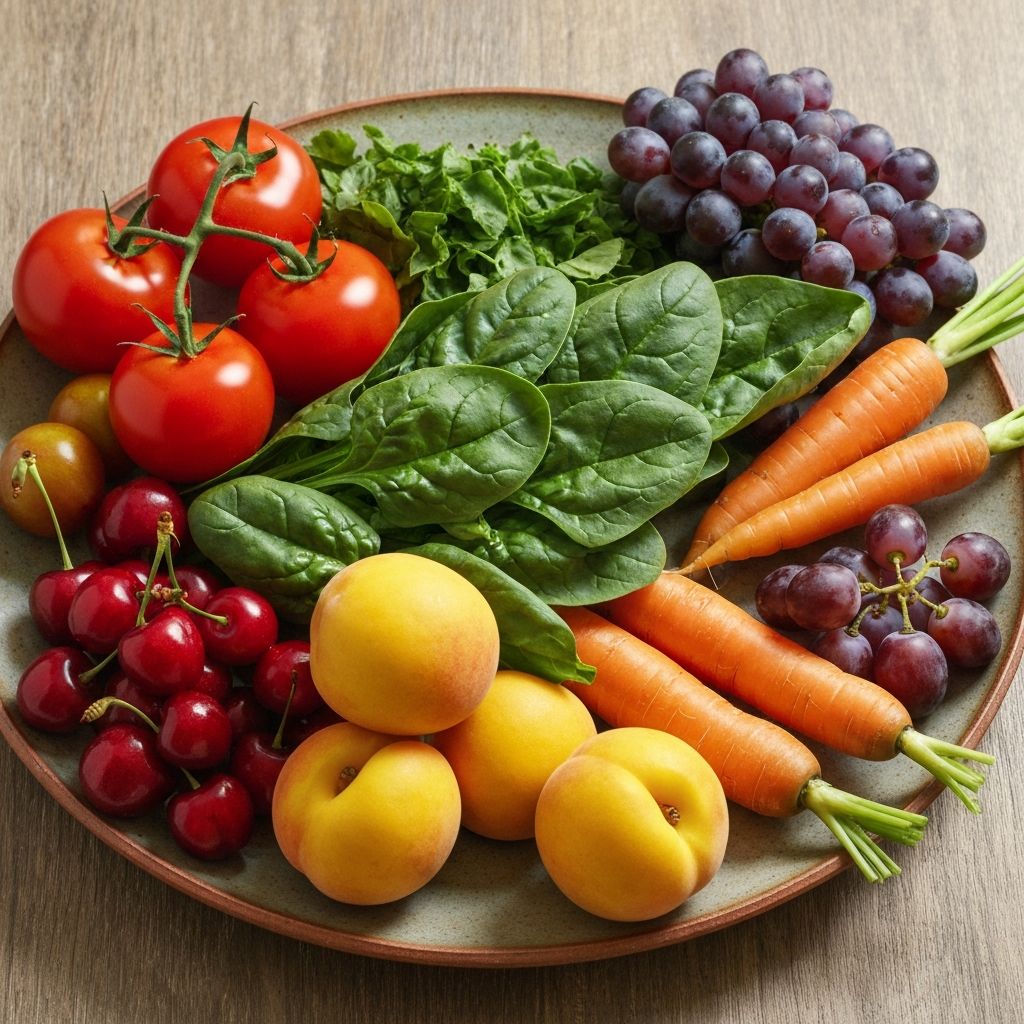 Variety of fresh vegetables and fruits